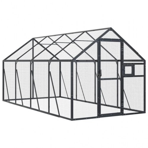 Voliere 1,79 × 4,00 × 1,85 m - aluminium, antracitgrå