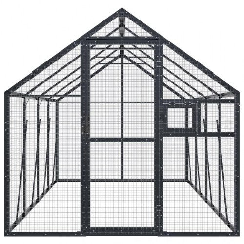 Voliere 1,79 × 4,00 × 1,85 m - aluminium, antracitgrå