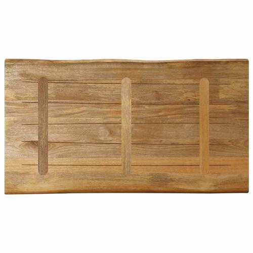 Bordplade 100x60x2,5 cm naturlig kant massivt ru mangotræ