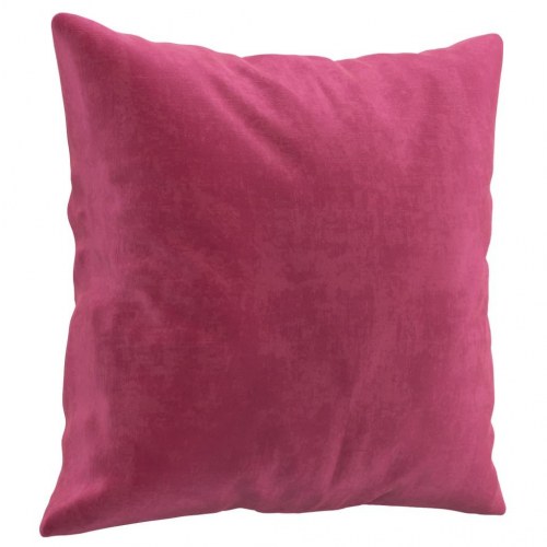 Sofasæt i velour - 3 dele med puder og fodskammel, vinrød