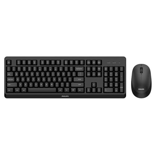Tastatur og trådløs mus Philips SPT6307BL/16 Spansk qwerty Sort Engelsk