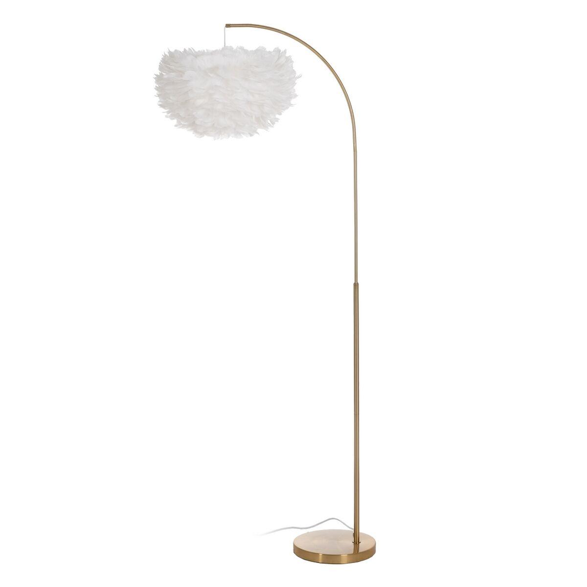 Gulvlampe Hvid Gylden Metal Fjer 60 W 220 240 V 68 X 40 X 175 Cm