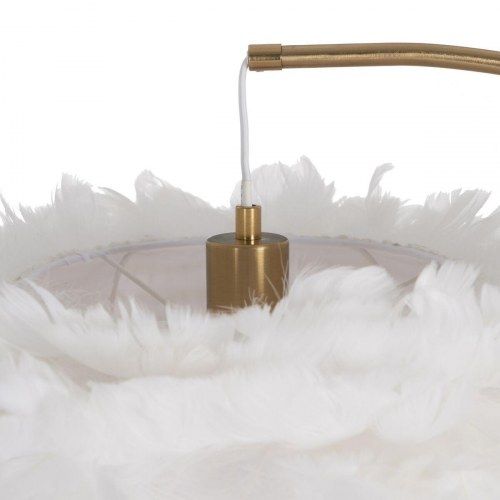 Gulvlampe Hvid Gylden Metal Fjer 60 W 220-240 V 68 x 40 x 175 cm