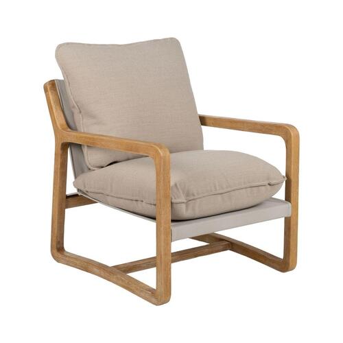 Lænestol Beige Natur Gummitræ Svamp Asketræ Foam 65 x 69 x 83 cm