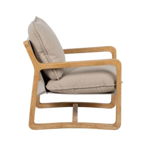Lænestol Beige Natur Gummitræ Svamp Asketræ Foam 65 x 69 x 83 cm
