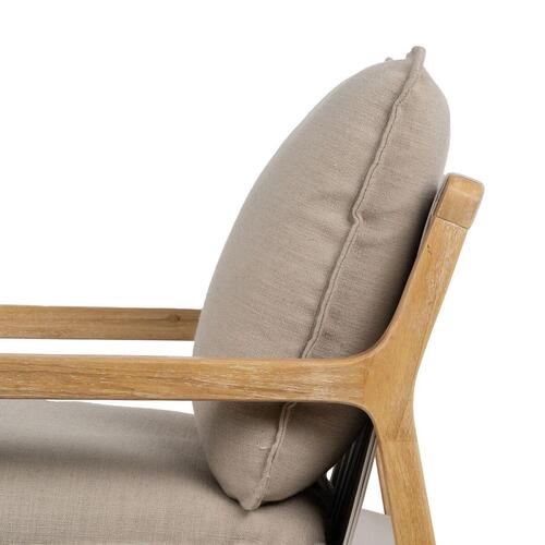 Lænestol Beige Natur Gummitræ Svamp Asketræ Foam 65 x 69 x 83 cm