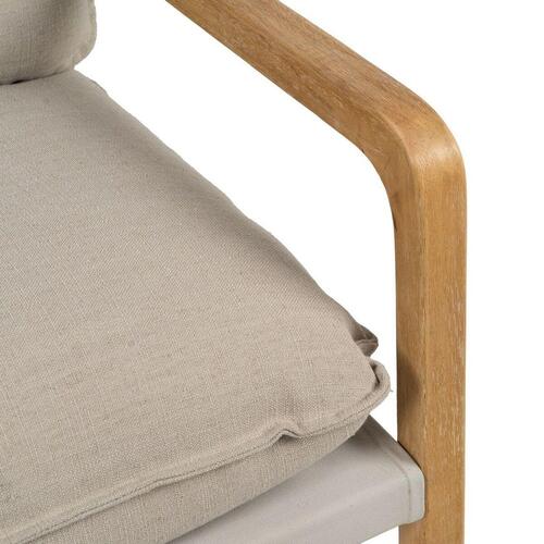 Lænestol Beige Natur Gummitræ Svamp Asketræ Foam 65 x 69 x 83 cm