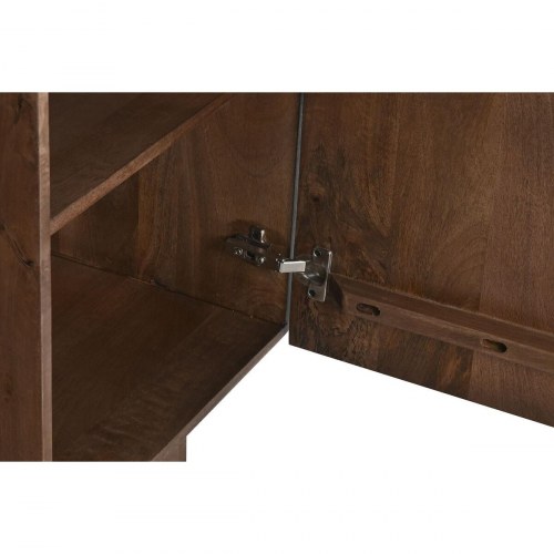 Skænk - hvid/brun marmor og mangotræ, 162,5 × 47 × 76 cm