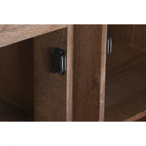 Skænk - hvid/brun marmor og mangotræ, 162,5 × 47 × 76 cm