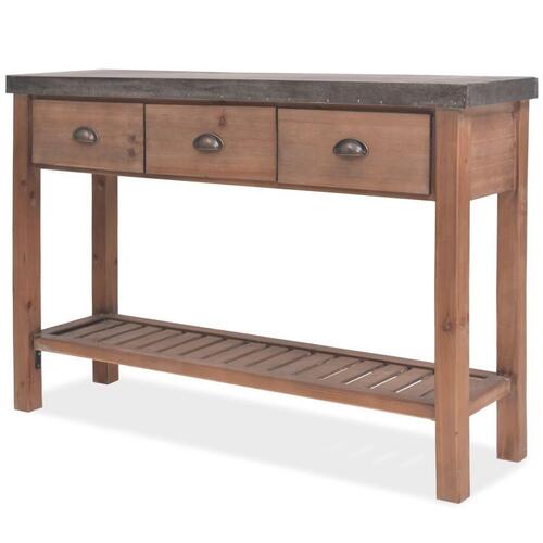 Konsolbord massiv fyrretræ 122 x 35 x 80 cm