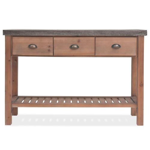 Konsolbord massiv fyrretræ 122 x 35 x 80 cm