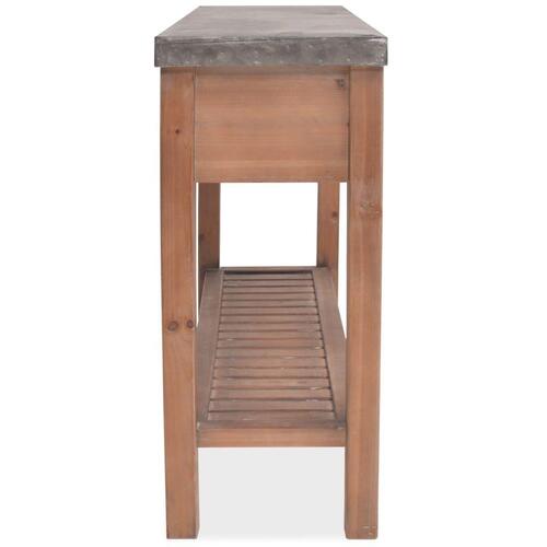 Konsolbord massiv fyrretræ 122 x 35 x 80 cm
