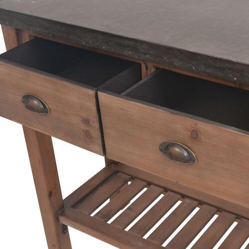 Konsolbord massiv fyrretræ 122 x 35 x 80 cm