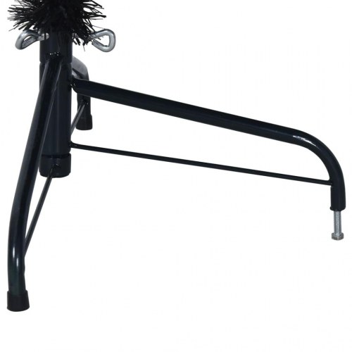 Kunstigt halvt juletræ med juletræsfod 210 cm PVC sort