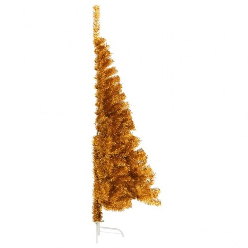 Halvt kunstigt juletræ 120 cm - guldfarvet