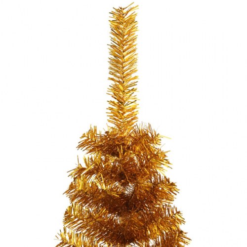 Halvt kunstigt juletræ 120 cm - guldfarvet