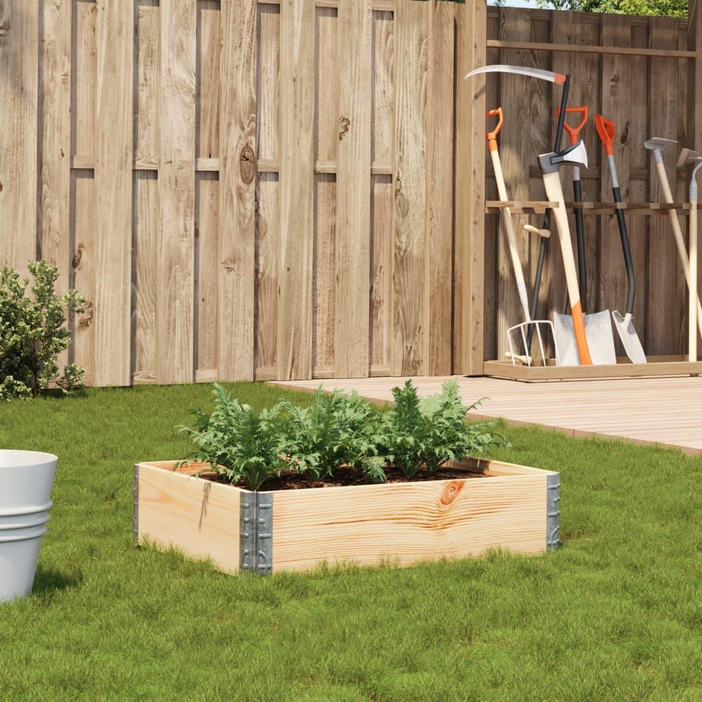 Plantekasse 120X80 Cm Massivt Fyrretræ Brun - Naturfarvet / 80 x 60 x 21.5 cm