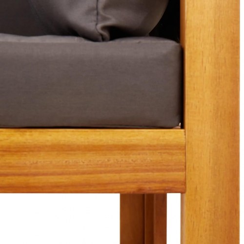 Havesofasæt med 5 dele og hynder i træ akacie og rattan