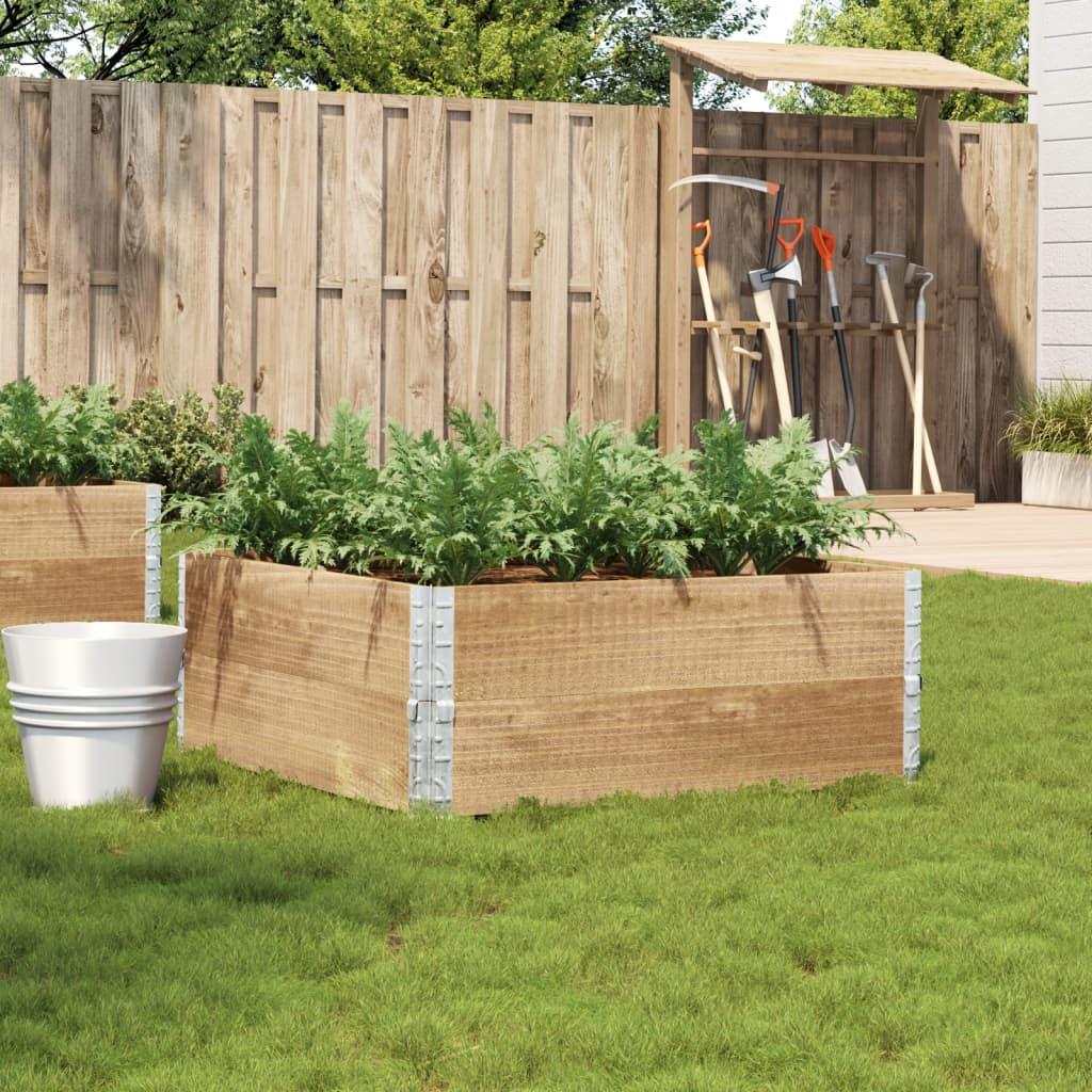 Plantekasse 120X80 Cm Massivt Fyrretræ Brun - Naturfarvet / 100 x 100 x 41 cm