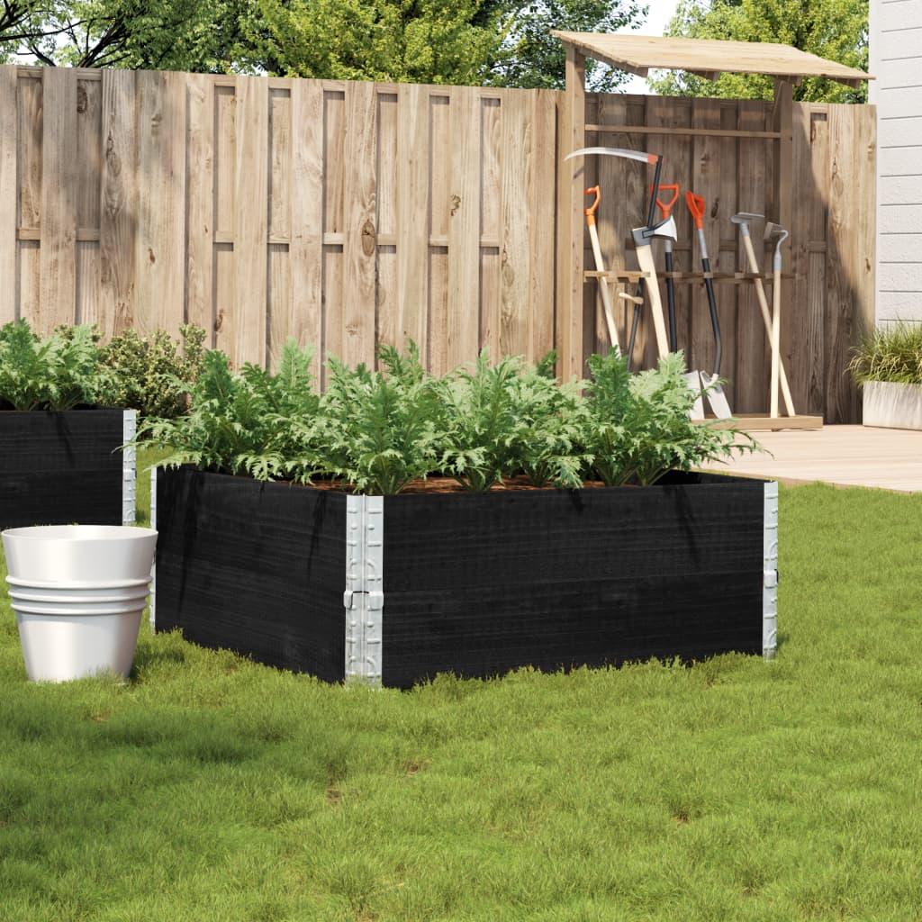 Plantekasse 100x100 cm massivt fyrretræ sort