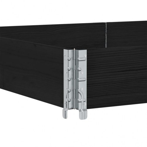 Plantekasse 150 x 100 cm i massivt fyrretræ - sort