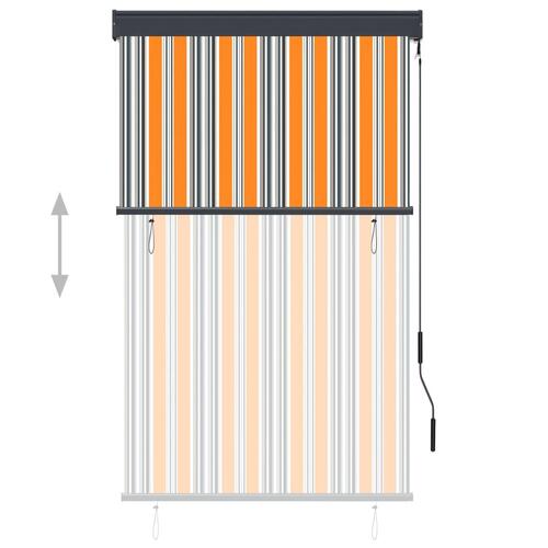 Udendørs rullegardin 100x250 cm gul og blå