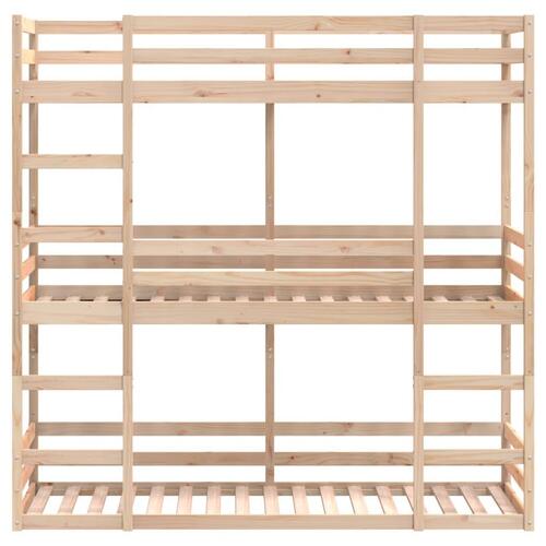 Tredobbelt køjeseng 80x200 cm massivt fyrretræ