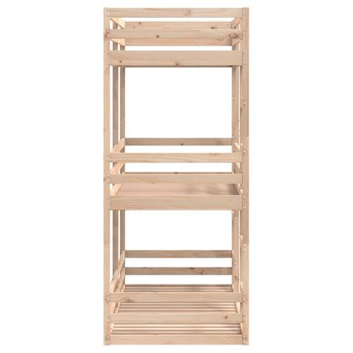 Tredobbelt køjeseng 80x200 cm massivt fyrretræ