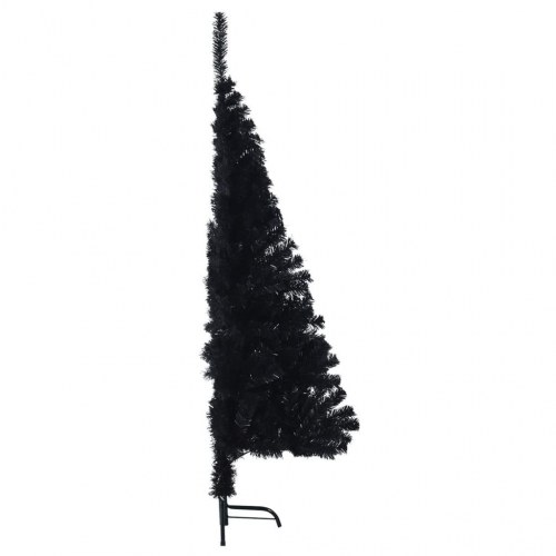 Halvt kunstigt juletræ med fod 150 cm - sort