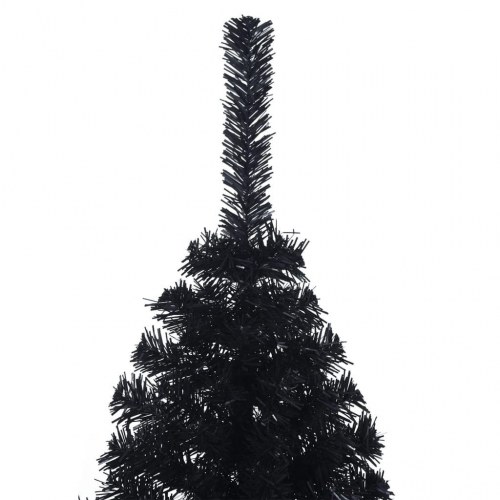 Halvt kunstigt juletræ med fod 150 cm - sort