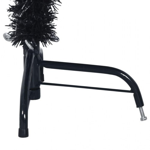 Halvt kunstigt juletræ med fod 150 cm - sort