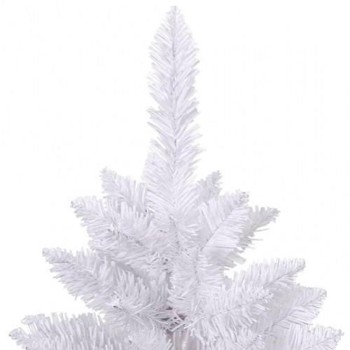 Kunstigt juletræ 240 cm - hvid med hængslede grene og juletræsfod