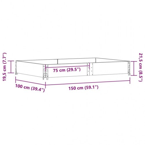 Plantekasse i massivt fyrretræ 150 x 100 cm