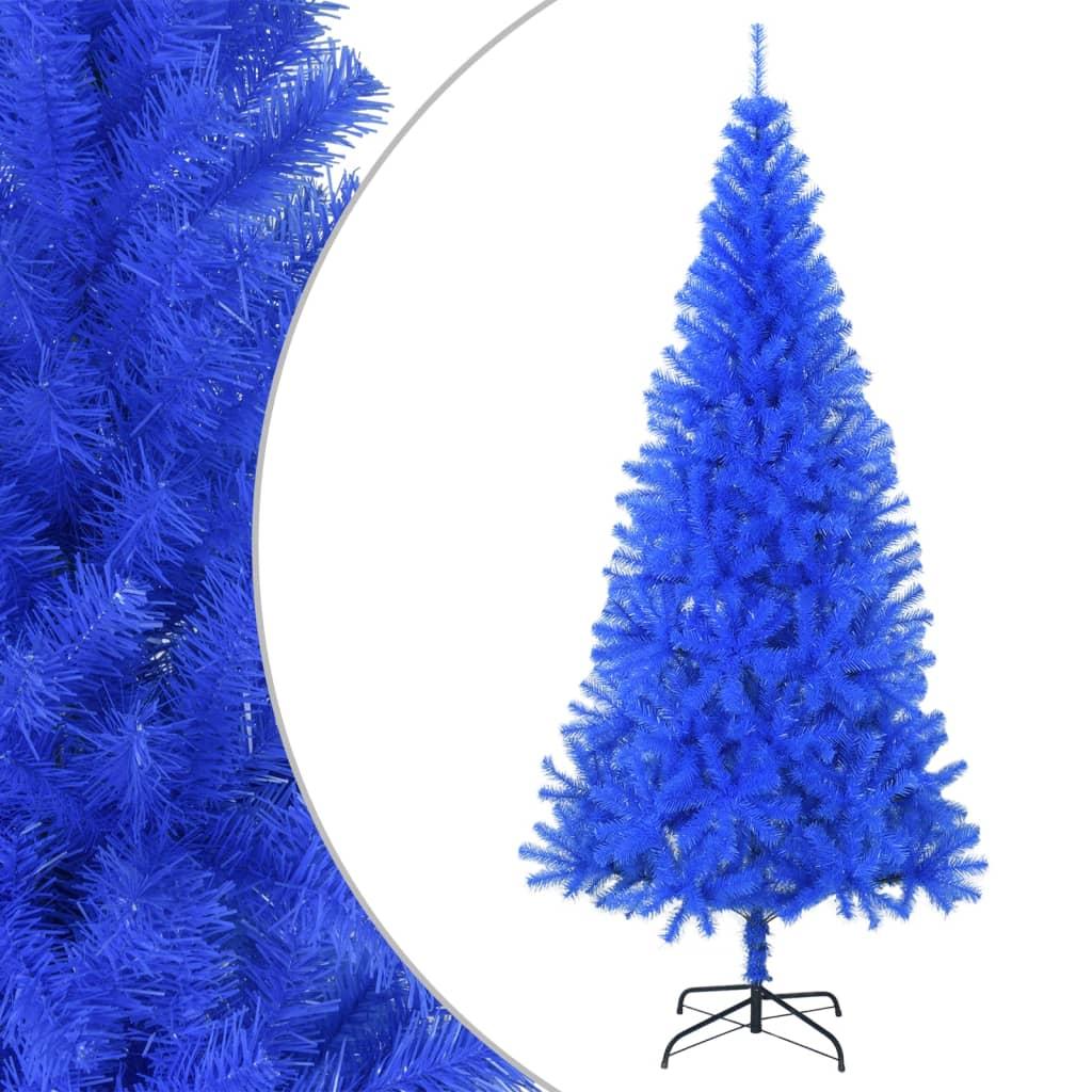 Kunstigt juletræ med juletræsfod 240 cm PVC blå