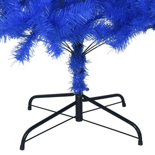 Kunstigt juletræ med juletræsfod 240 cm PVC blå