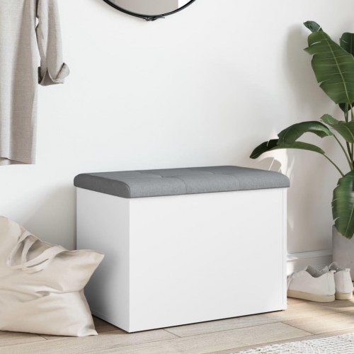 Opbevaringsbænk hvid 62x42x45 cm konstrueret træ