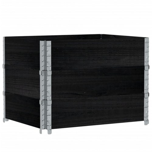 Plantekasse i massivt fyrretræ 80 x 60 cm - sort