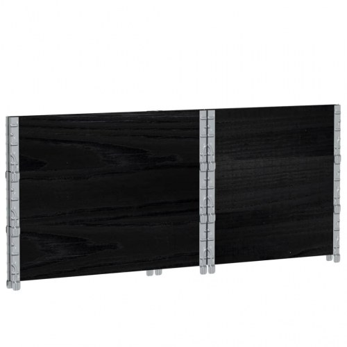 Plantekasse i massivt fyrretræ 80 x 60 cm - sort