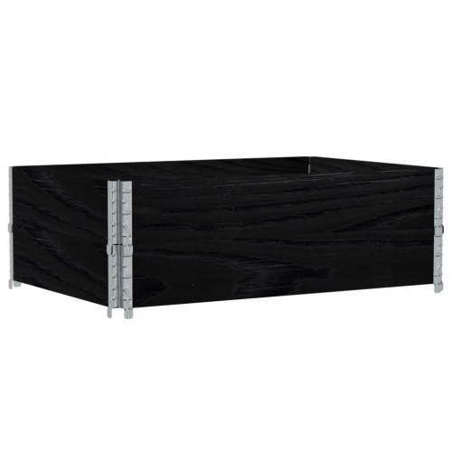 Plantekasse i massivt fyrretræ 120 x 80 cm - sort