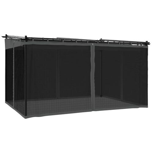 Pavillon 4x3 m mesh-vægge stål antracitgrå