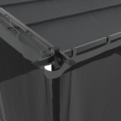 Pavillon 4x3 m mesh-vægge stål antracitgrå