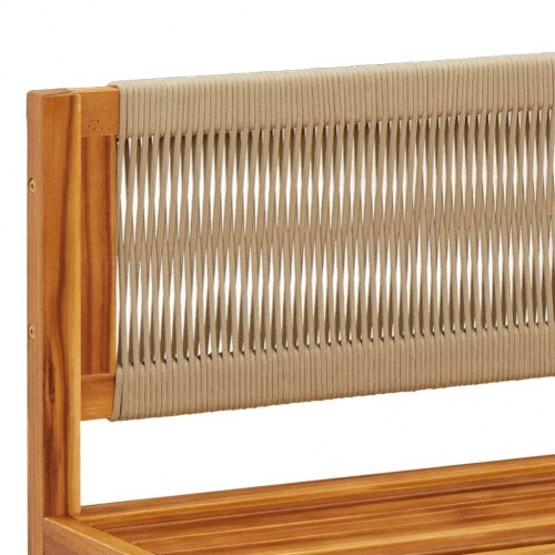 Havesofa uden armlæn med hynder træ akacie og reb