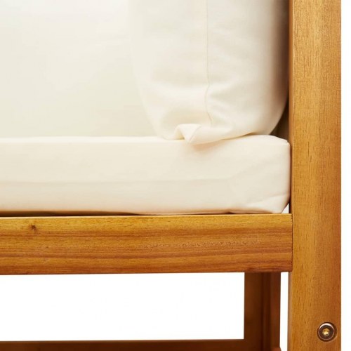 Havesofa uden armlæn med hynder træ akacie og reb