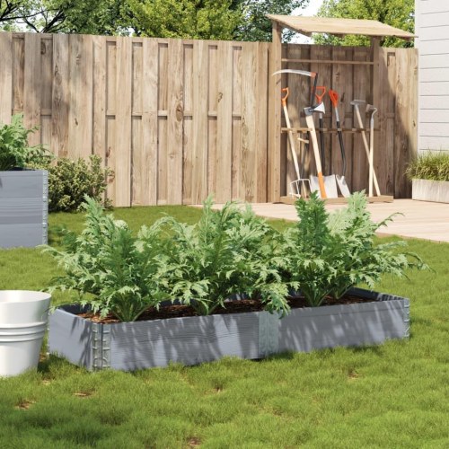 Plantekasse 150 x 50 cm i massivt fyrretræ - grå