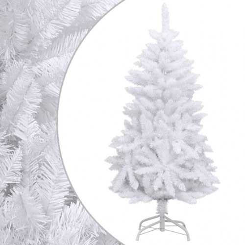Kunstigt juletræ 120 cm - hvid, hængslet med juletræsfod