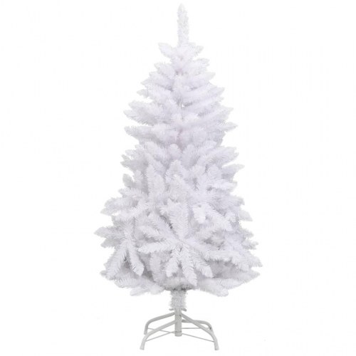 Kunstigt juletræ 120 cm - hvid, hængslet med juletræsfod