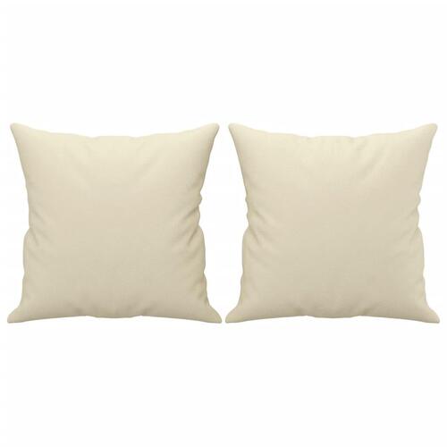 2 personers sofa med puder kunstlæder cremefarvet