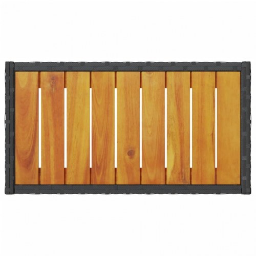 2-personers havebænk med hynder og bord polyrattan sort