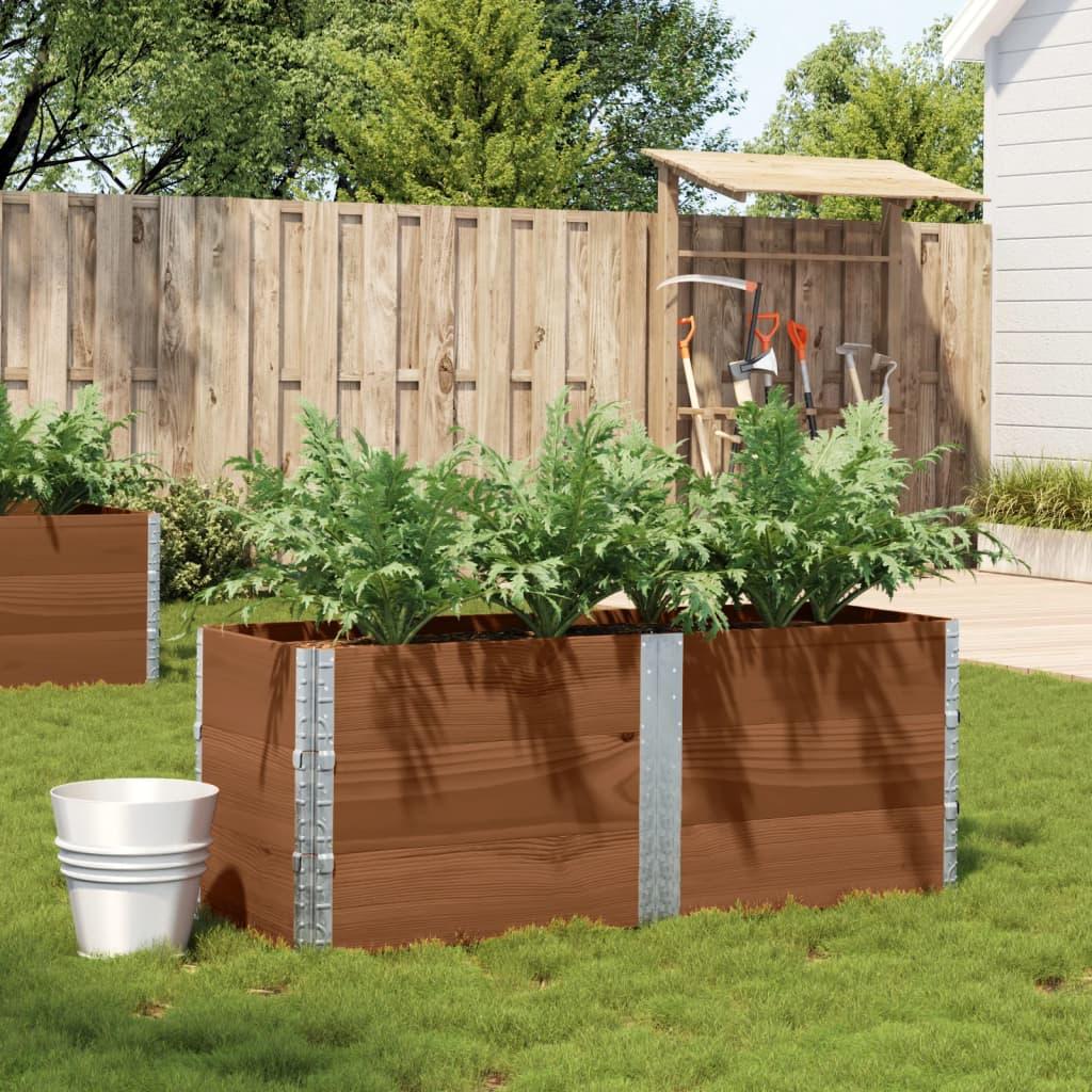 Plantekasse 150x50 cm massivt fyrretræ brun