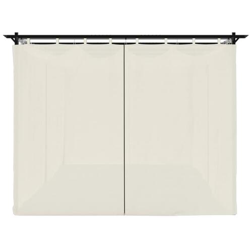 Pavillon 6x3 m med gardiner stål cremefarvet